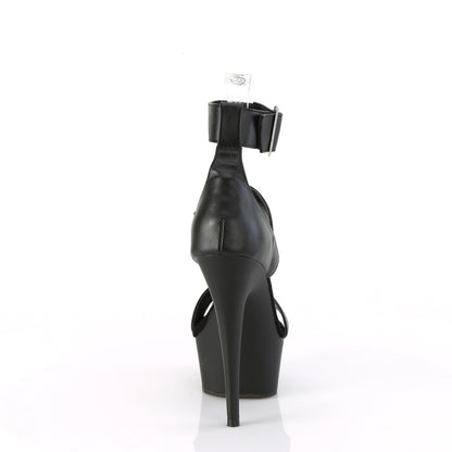 Pleaser DELIGHT-629 Black / Black Matte Open Toe Platform Sandals - 6 Inch Heels