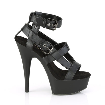 DELIGHT-637 Pleasers 6 Inch Heel Black Stripper Platform