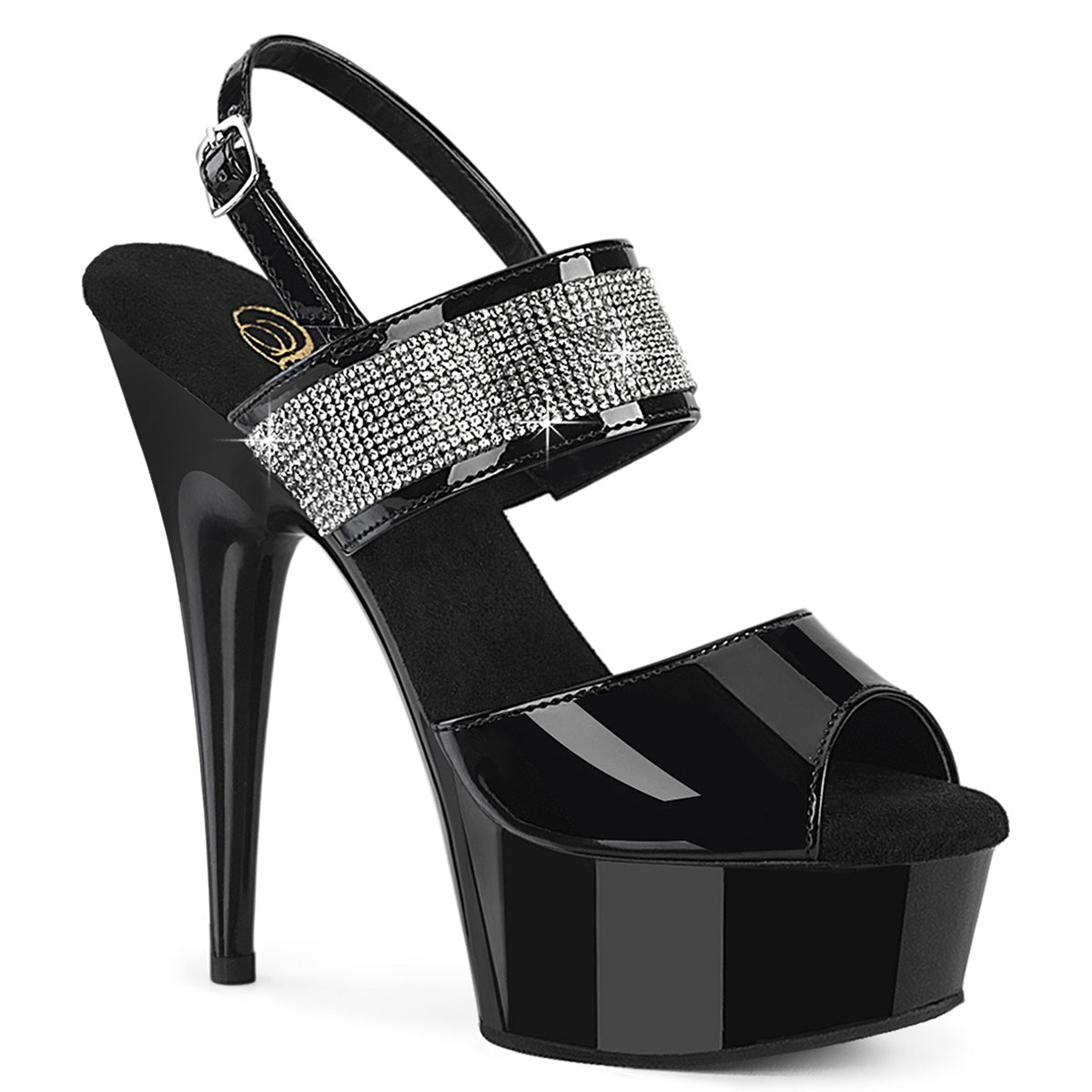DELIGHT-639 Pleaser Black 6 Inch Exotic Dancer Platform Shoes Blk Pat Blk