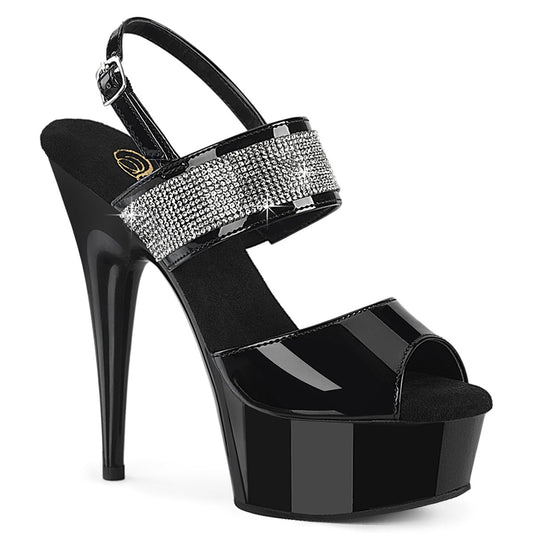 DELIGHT-639 Pleaser Black 6 Inch Exotic Dancer Platform Shoes Blk Pat Blk