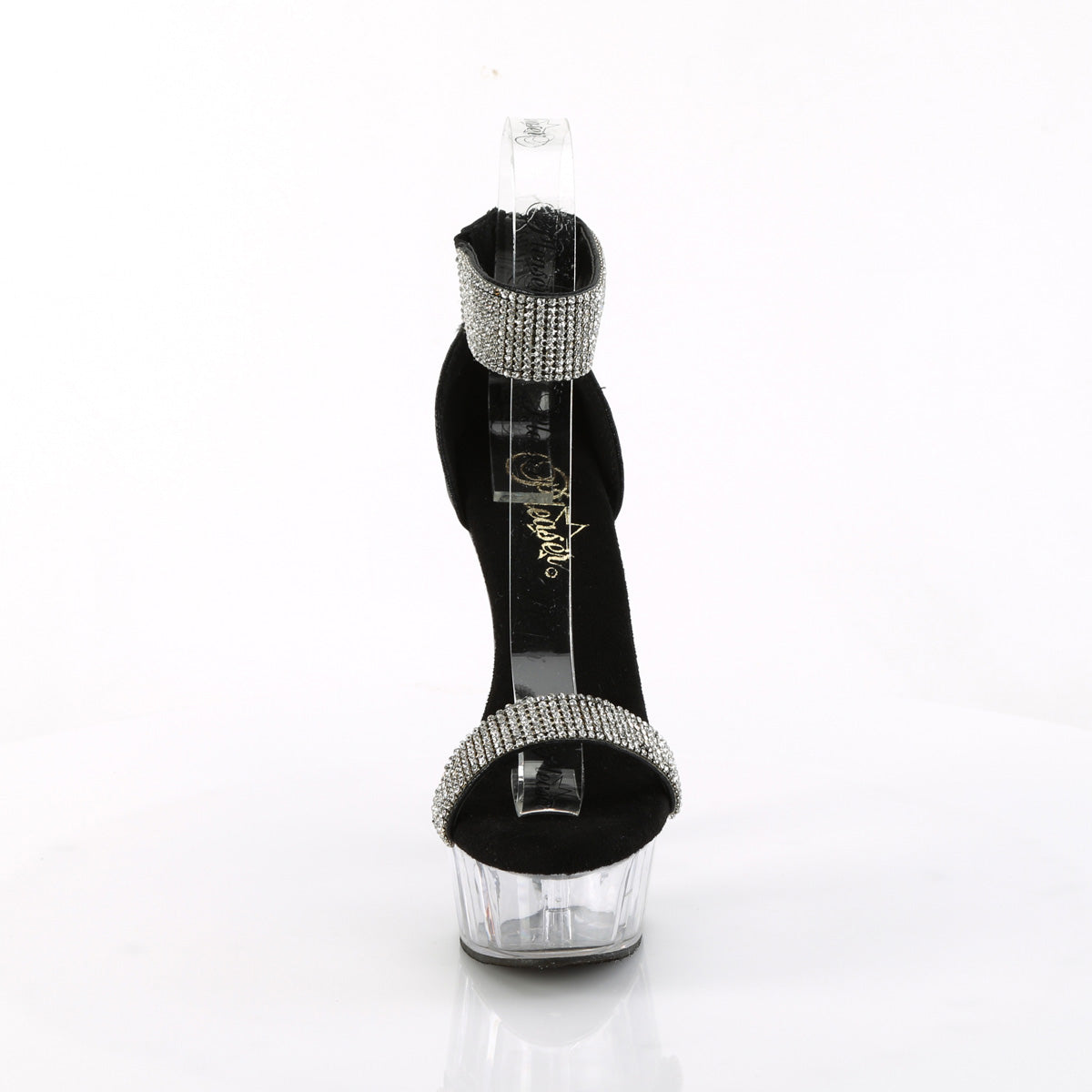 DELIGHT-641 Pleaser Black Fabric 6 Inch Pole Dance Platform Shoes