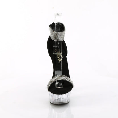 DELIGHT-641 Pleaser Black Fabric 6 Inch Pole Dance Platform Shoes