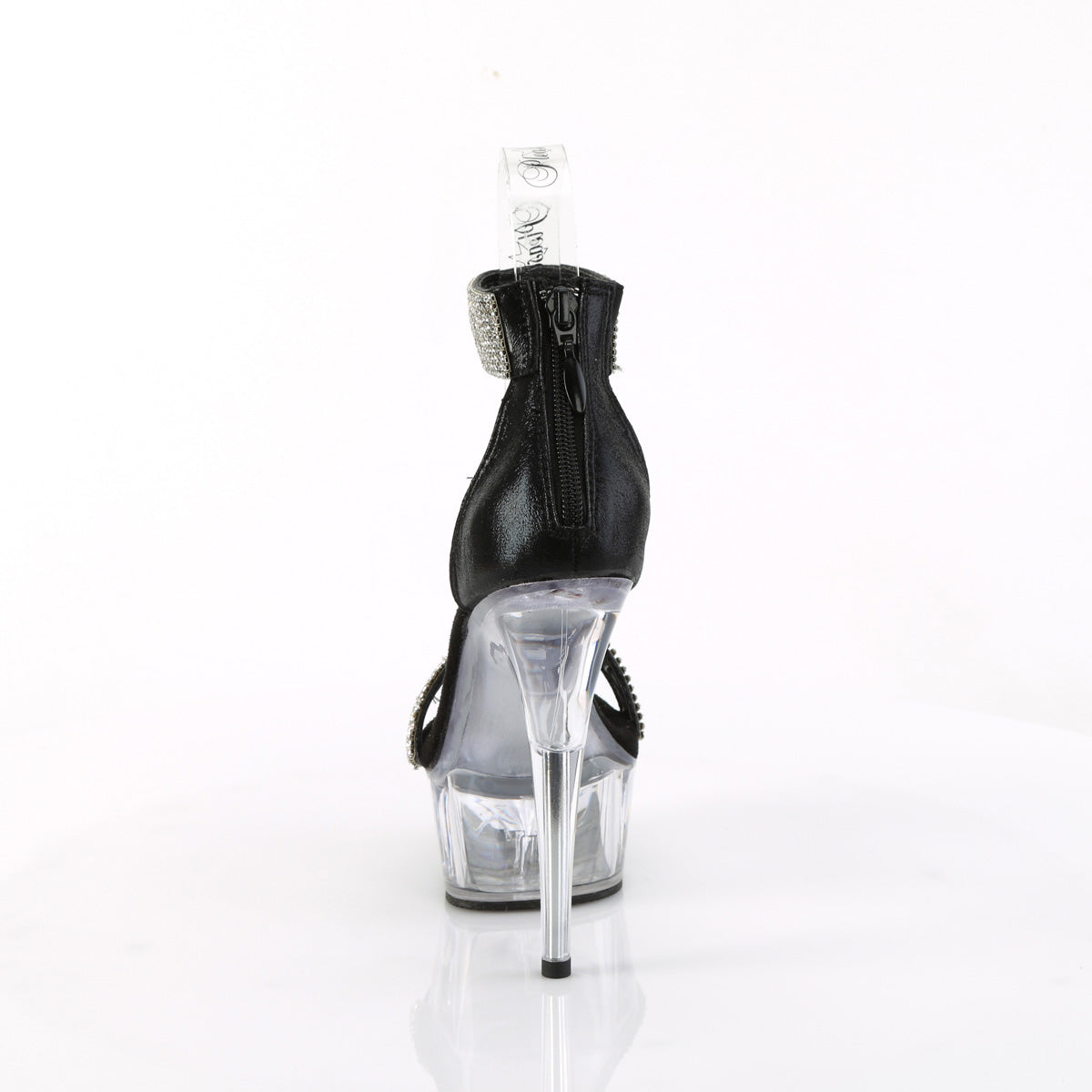 DELIGHT-641 Pleaser Black Fabric 6 Inch Pole Dance Platform Shoes