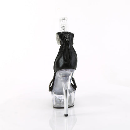 DELIGHT-641 Pleaser Black Fabric 6 Inch Pole Dance Platform Shoes