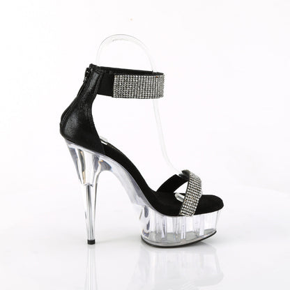 DELIGHT-641 Pleaser Black Fabric 6 Inch Pole Dance Platform Shoes