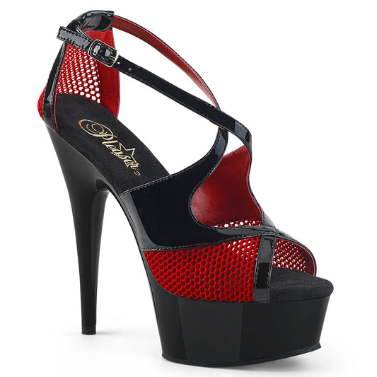 DELIGHT-652-1 Pleaser Black/Red Sexy Platform Shoes (Pole Dancing Heels)