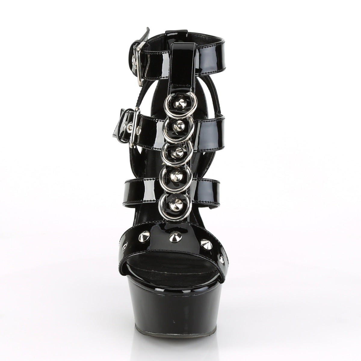 Pleaser DELIGHT-658 Black Platform Sandals - 6 Inch Heels