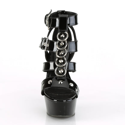 Pleaser DELIGHT-658 Black Platform Sandals - 6 Inch Heels