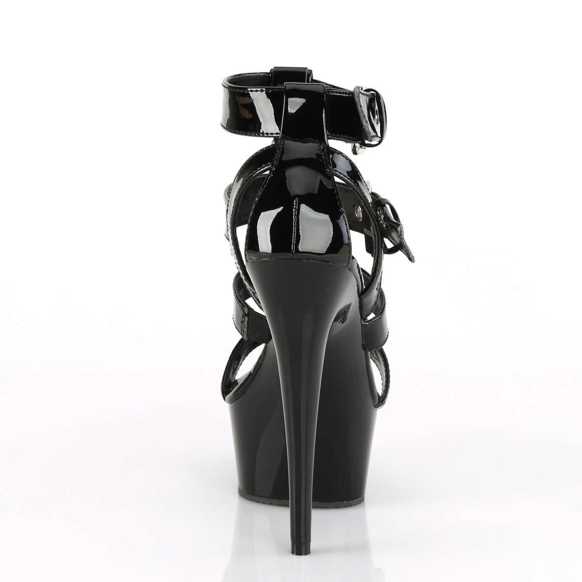 Pleaser DELIGHT-658 Black Platform Sandals - 6 Inch Heels