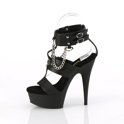 Pleaser DELIGHT-661 Black / Black Matte Platform Sandals - 6 Inch Heels