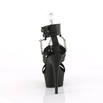 Pleaser DELIGHT-661 Black / Black Matte Platform Sandals - 6 Inch Heels