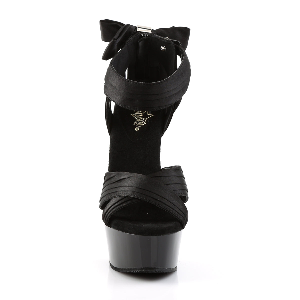 DELIGHT-668 Pleaser Black Satin 6 Inch Pole Dance Platform Shoes