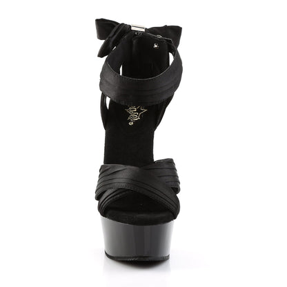 DELIGHT-668 Pleaser Black Satin 6 Inch Pole Dance Platform Shoes