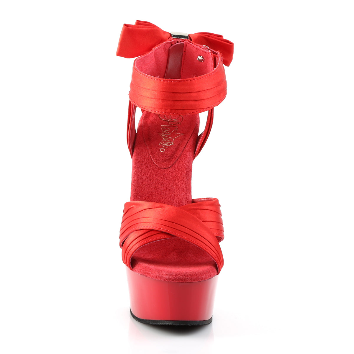 Pleaser DELIGHT-668 Red Platform Sandals - 6 Inch Heels