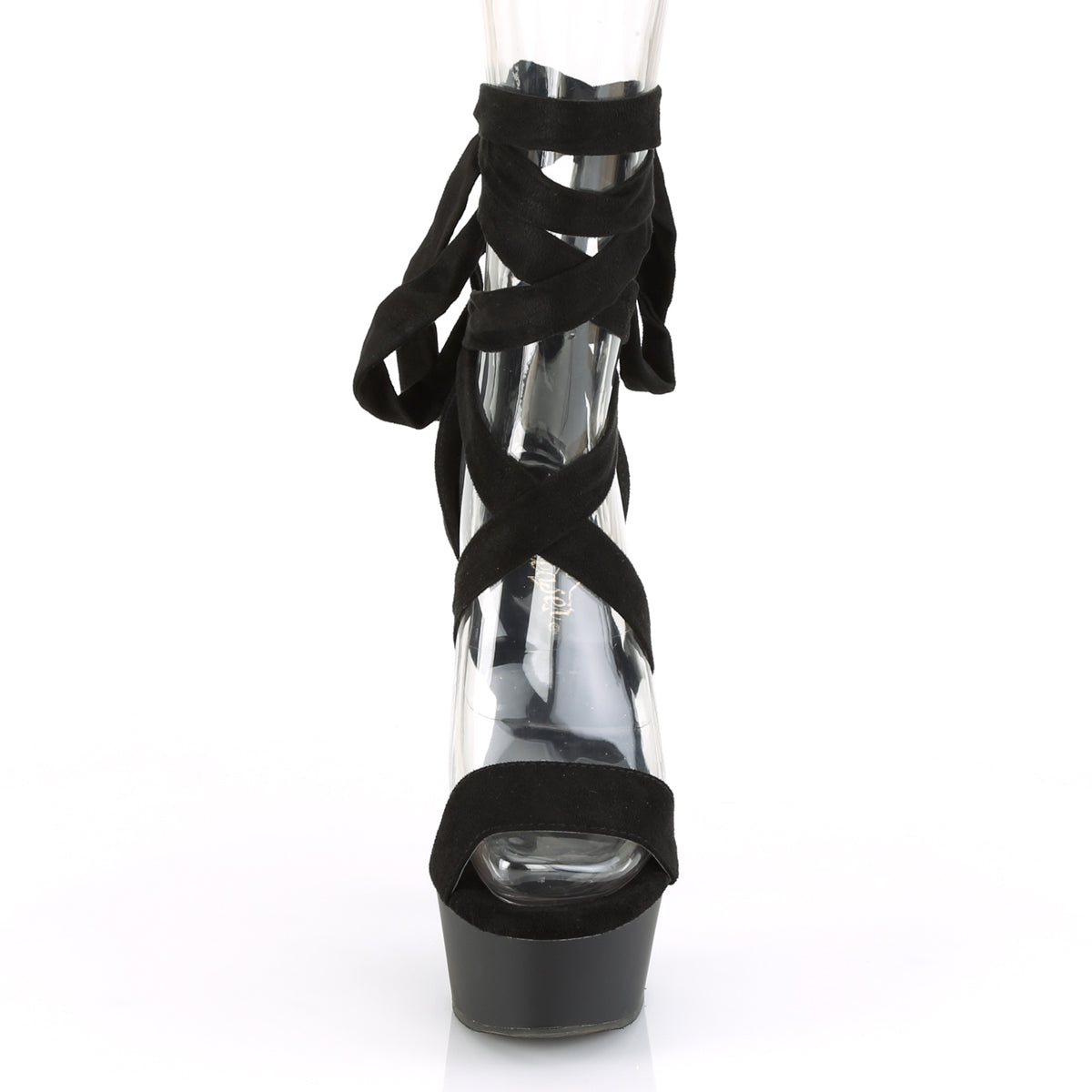 Pleaser DELIGHT-671 Black / Black Matte Platform Sandals - 6 Inch Heels