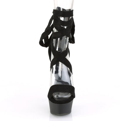 Pleaser DELIGHT-671 Black / Black Matte Platform Sandals - 6 Inch Heels