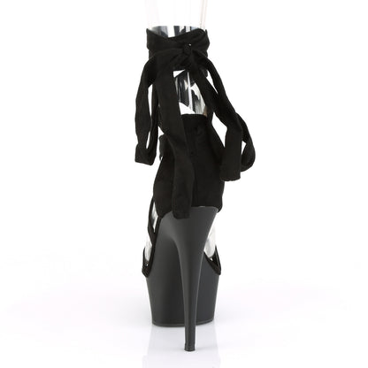 Pleaser DELIGHT-671 Black / Black Matte Platform Sandals - 6 Inch Heels
