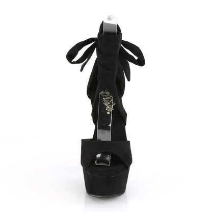 Pleaser DELIGHT-679 Black Platform Sandals - 6 Inch Heels