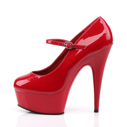 Pleaser DELIGHT-687 Red Platform Mary Jane Shoes - 6 Inch Heels