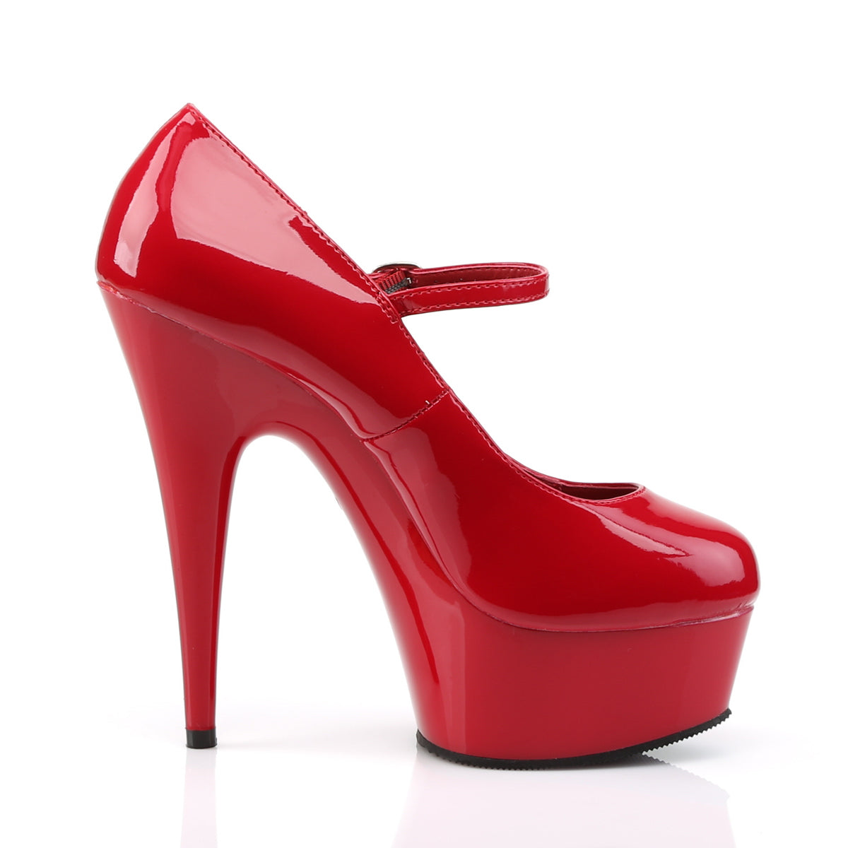 Pleaser DELIGHT-687 Red Platform Mary Jane Shoes - 6 Inch Heels