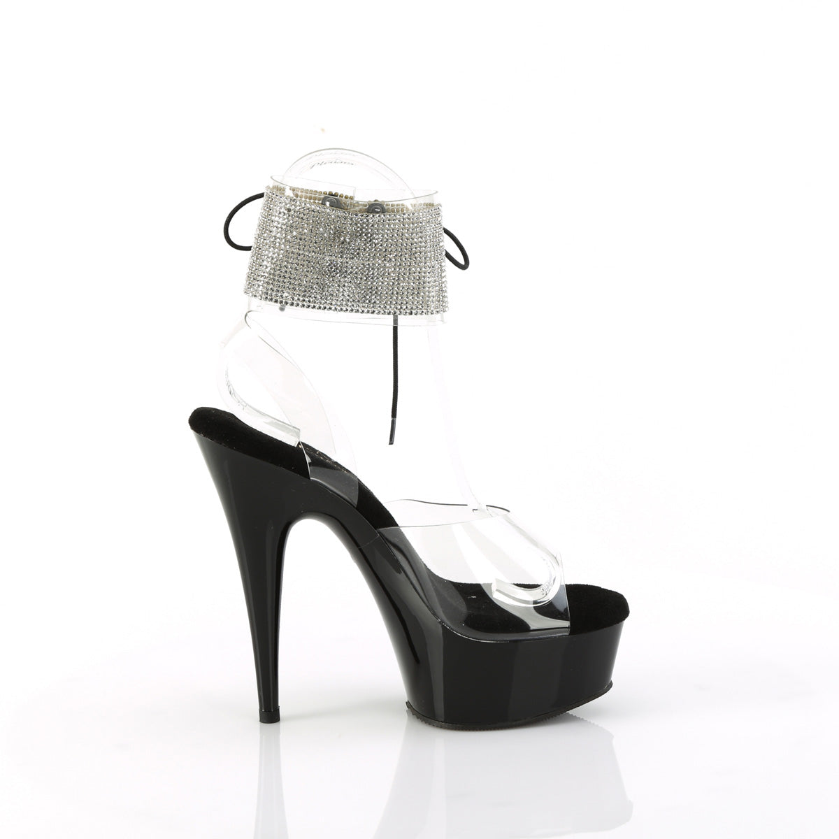 DELIGHT-691-2RS Pleaser Clear Black 6 Inch Glamour Platform Shoes