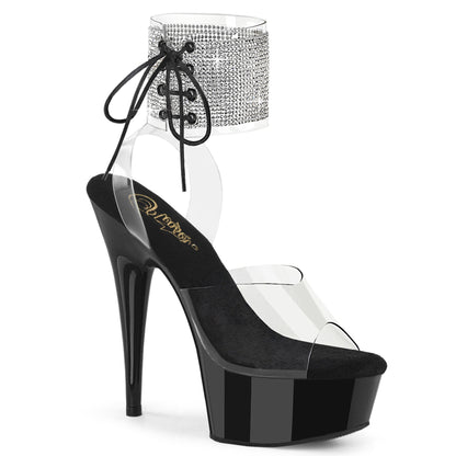 DELIGHT-691-2RS Pleaser Clear Black 6 Inch Glamour Platform Shoes Clr Blk