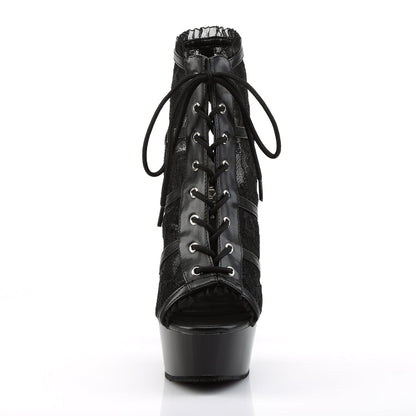 delight 696lc pleaser sexy shoes 6 inch heel 1 3 4 inch platforms lace up open toe open back bootsie