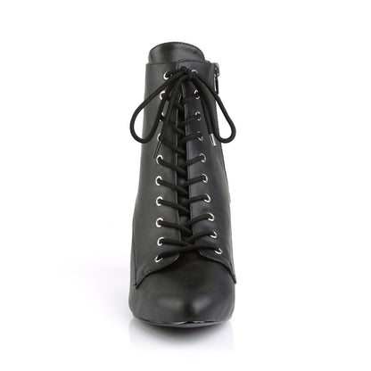 Pleaser Pink Label DIVINE-1020 Black Lace-Up Ankle Boots - 3 Inch Heels