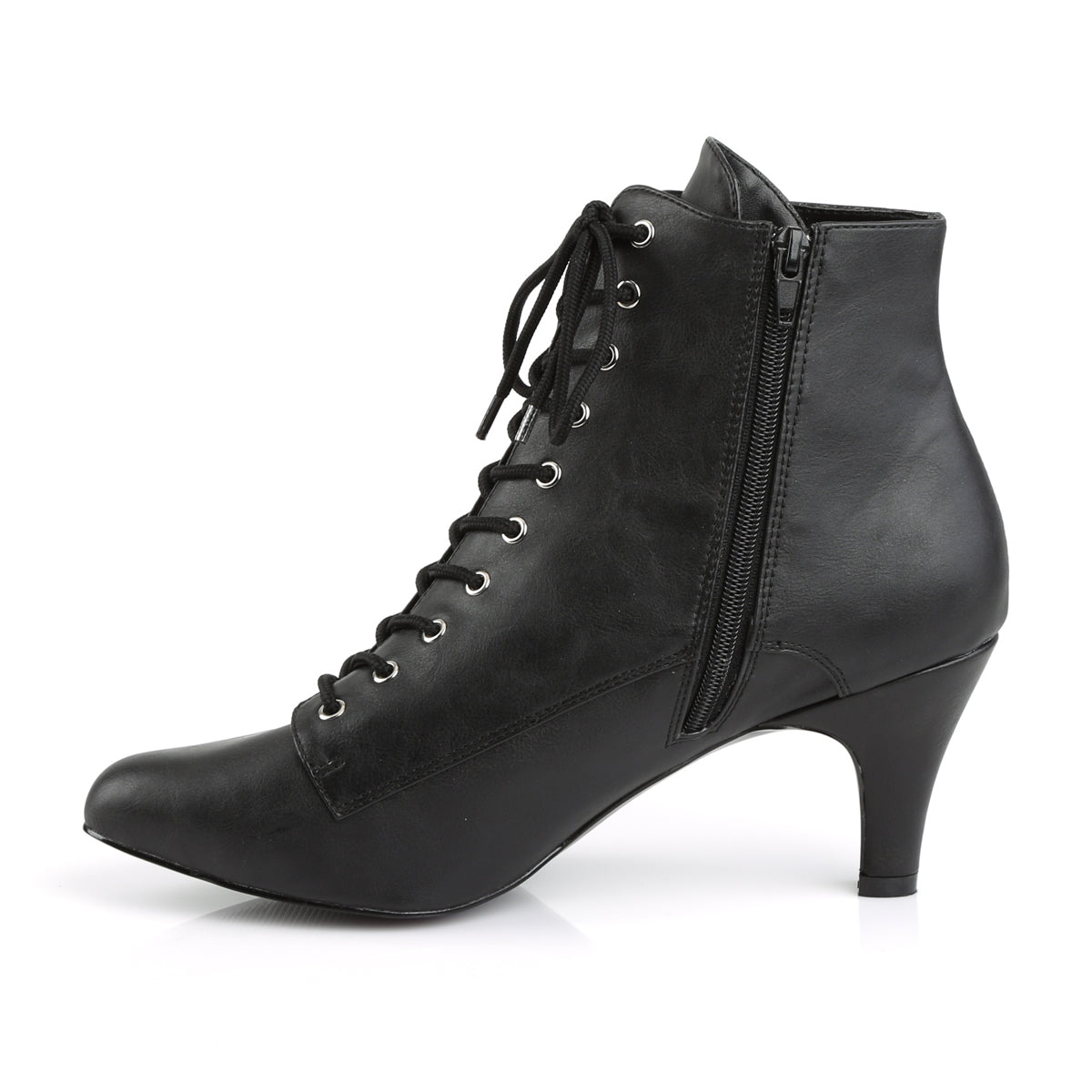 DIVINE-1020 Pleaser Pink Label Black 3 Inch Sexy Boots