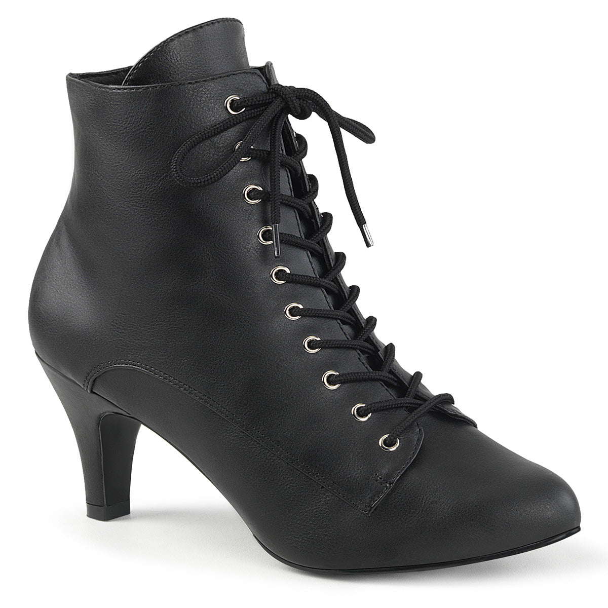 DIVINE-1020 Pleaser Pink Label Black 3 Inch Sexy Boots