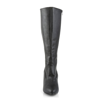 DIVINE-2018 Pleaser Pink Label Black 3 Inch Sexy Knee High Boots