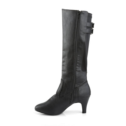 DIVINE-2018 Pleaser Pink Label Black 3 Inch Sexy Knee High Boots
