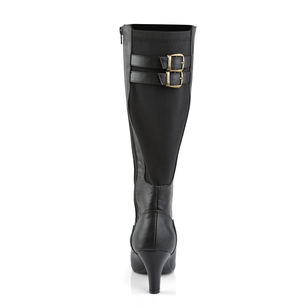 DIVINE-2018 Pleaser Pink Label Black 3 Inch Sexy Knee High Boots