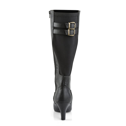 DIVINE-2018 Pleaser Pink Label Black 3 Inch Sexy Knee High Boots