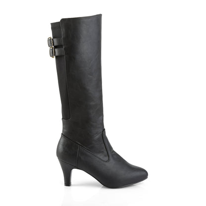 DIVINE-2018 Pleaser Pink Label Black 3 Inch Sexy Knee High Boots
