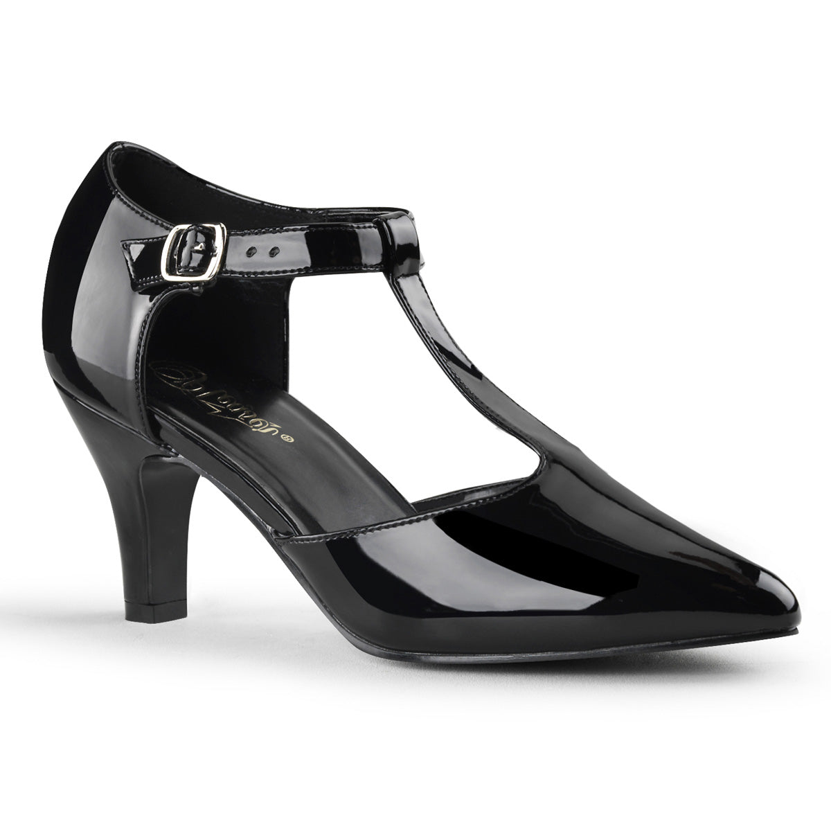 DIVINE-415 Pleaser Pink Label Black 3 Inch Fetish Ladies Heels