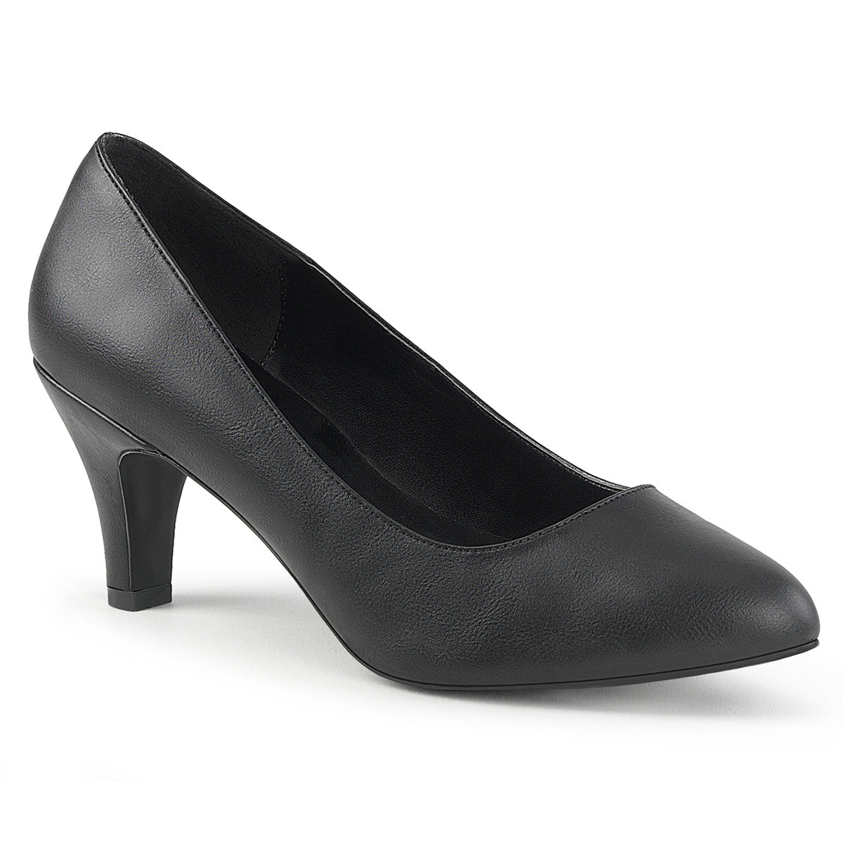 DIVINE-420 Pleaser Pink Label Black 3 Inch Erotic Ladies Heels Blk Faux Leather
