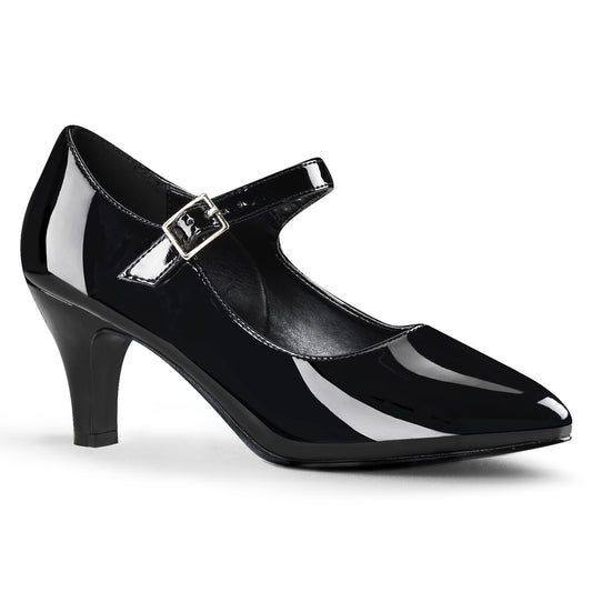 DIVINE-440 Pleaser Pink Label Black 3 Inch Fetish Ladies Heels