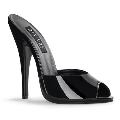 DOMINA-101 Devious Black 6 Inch Fetish Heels Black Patent