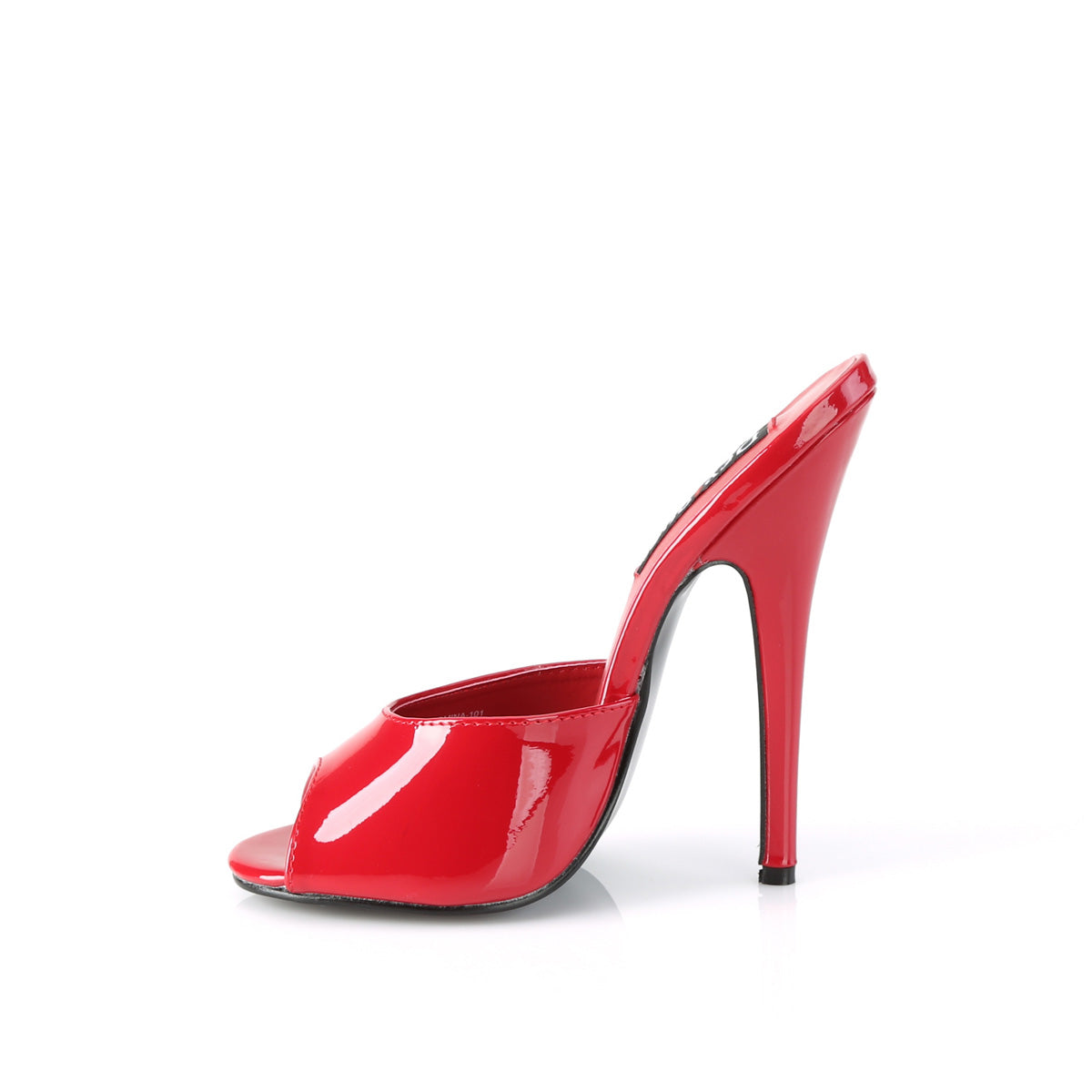Devious DOMINA-101 Red Peep Toe Mules - 6 Inch Heels