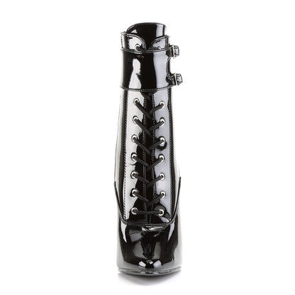 Devious DOMINA-1023 Black Ankle Boots - 6 Inch Heels