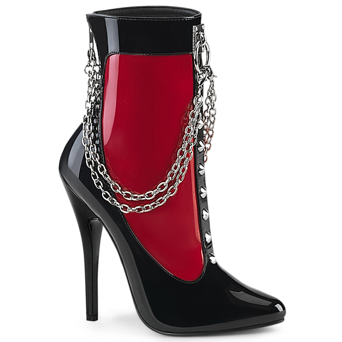 DOMINA-1033 Devious Black Red 6 Inch Fetish Heels