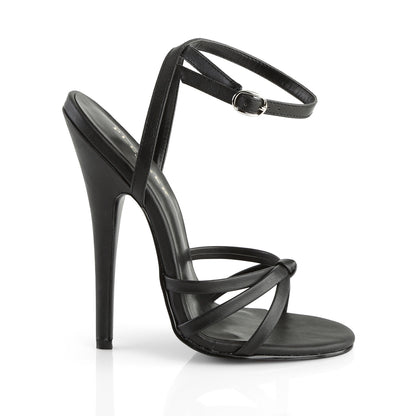 Devious DOMINA-108 Black Sandals - 6 Inch Heels