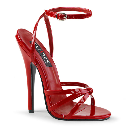 DOMINA-108 Devious Red 6 Inch Fetish Heels