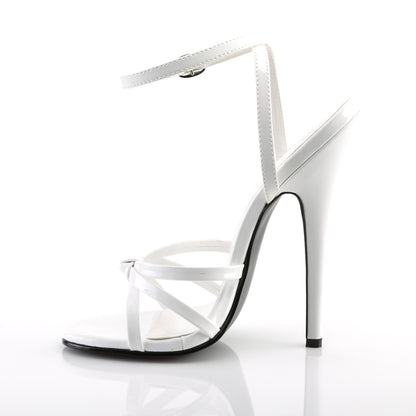 Devious DOMINA-108 White Sandals - 6 Inch Heels