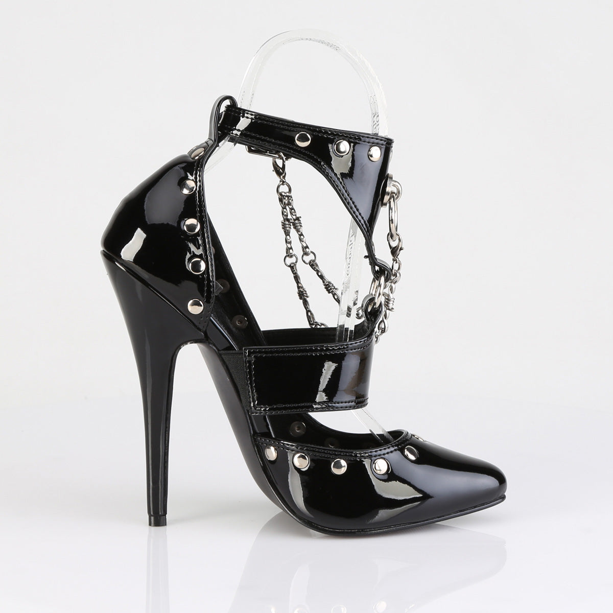 DOMINA-118 Devious Black 6 Inch Fetish Heels