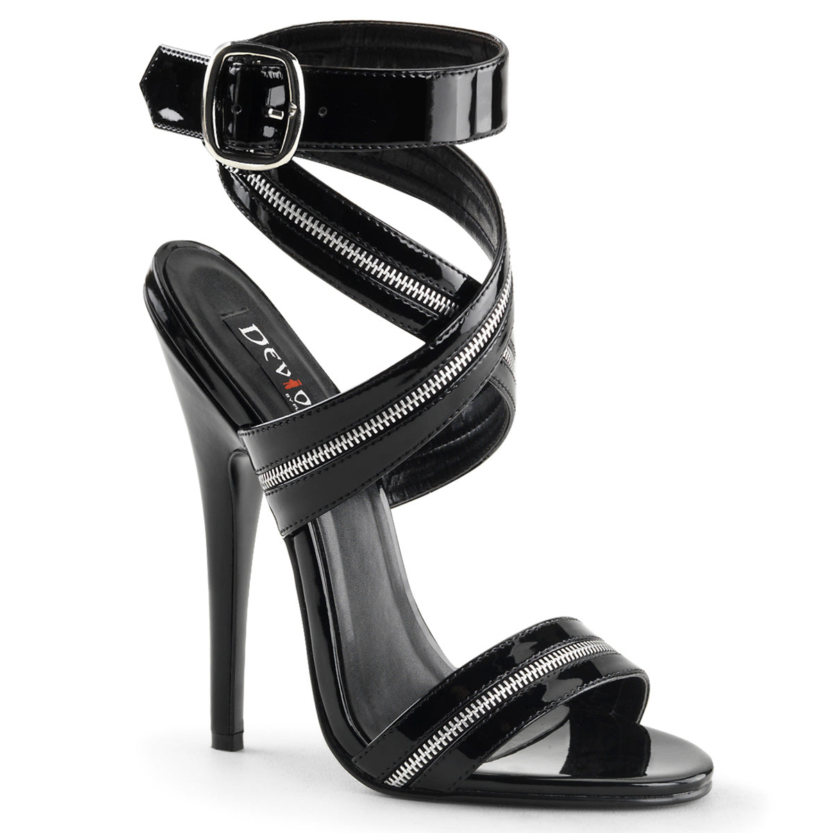 DOMINA-119 Devious Black 6 Inch Fetish Heels