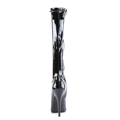 DOMINA-2000 Devious Black Patent 6 Inch Fetish Heels