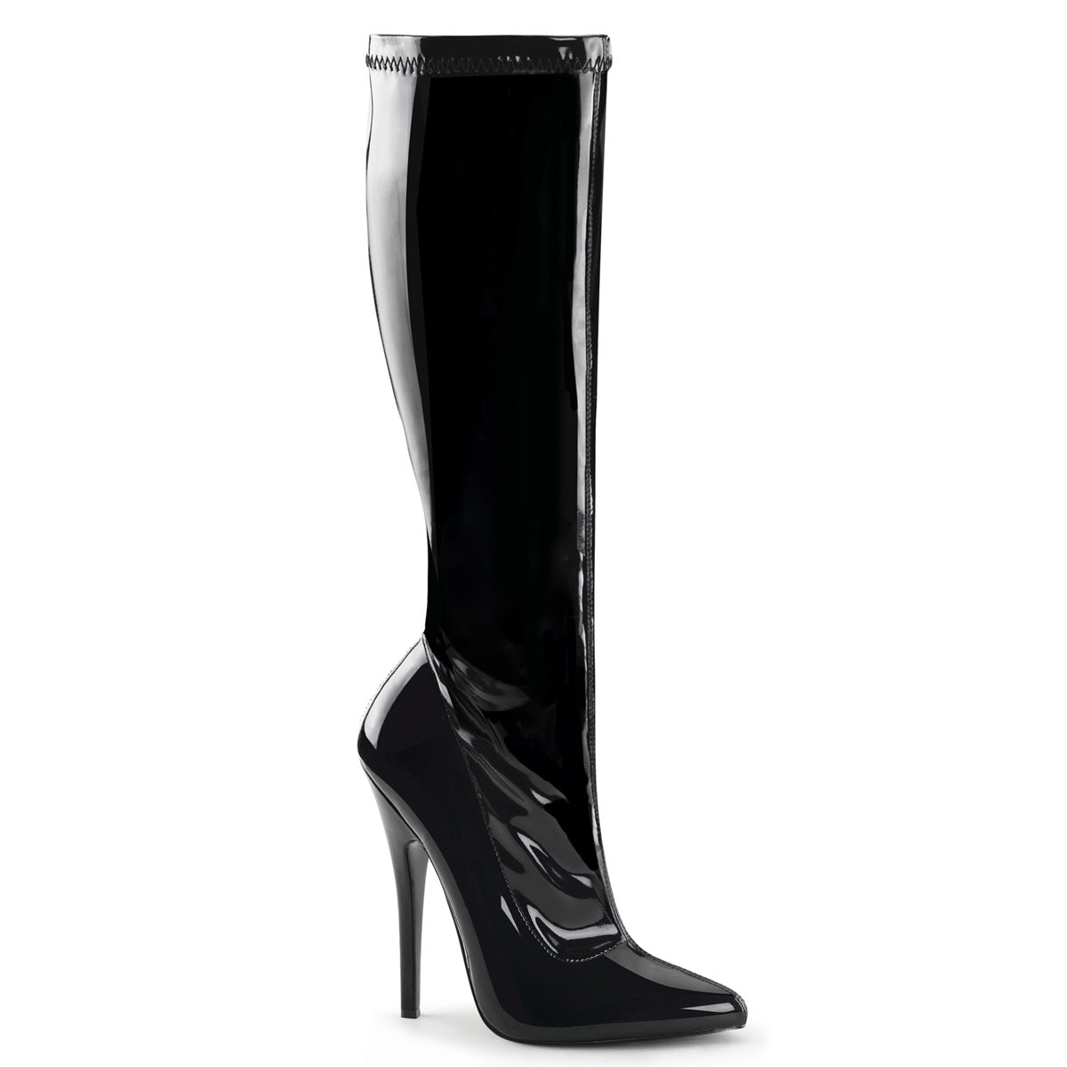 DOMINA-2000 Devious Black Patent 6 Inch Fetish Heels