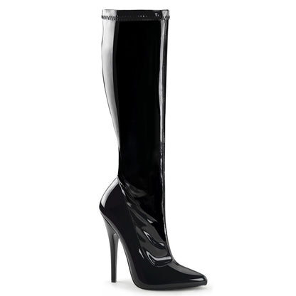 DOMINA-2000 Devious Black Patent 6 Inch Fetish Heels